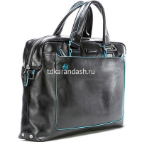 Сумка "Blue Square" 39х27х9см, 1 отделение, черная, натуральная кожа CA3335B2/N от магазина "Карандаш"