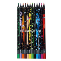 Карандаши 12 цветов "Color'Peps Black Monser" трехгранные пластиковые картон 862612 от магазина "Карандаш"