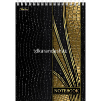 Блокнот А5 80л "Gold Style" без линовки, на спирали, 3D фольга матовая ламинация, 2 дизайна 055057 от магазина "Карандаш"