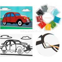 Картина из песка "Машина" №24 16,5x23см (карта-основа, образец, песок, палочка) SPT-01 от магазина "Карандаш"