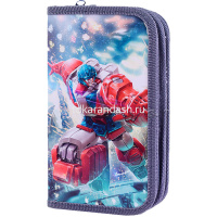 Пенал "Робот" 19x10,5х5см, прямоугольный, двухстворчатый ПО-09 от магазина "Карандаш"