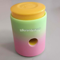 Точилка 1 отв. "Iridescent. Pumpy" 55х33х33мм с контейнером, пластик софт-тач, 3 цвета KR973415 от магазина "Карандаш"