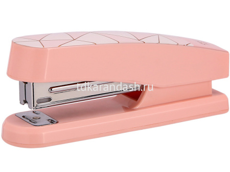 Степлер №24/6,26/6 25л "Macaron" пластик, пастельный розовый E0402F