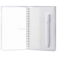 Блокнот 110х190мм 48л "Корги" в точку, на спирали, съемная силиконовая обложка, с ручкой 2526.П-12 от магазина "Карандаш"