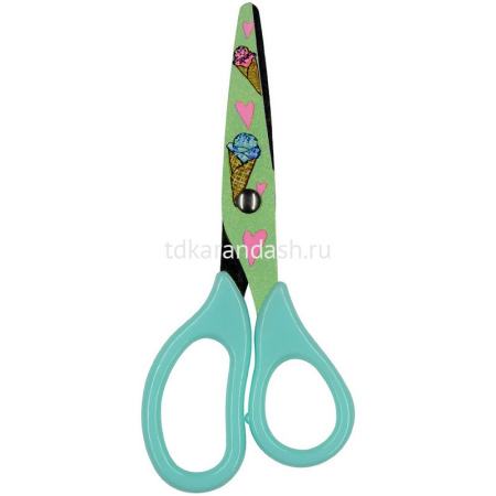 Ножницы детские 13,7см "Happycut" сталь, ручки пластиковые, лезвия с принтом, 4 вида 60-0033/04 от магазина "Карандаш"