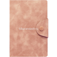 Бизнес-блокнот А5 80л линия, искусственная кожа Soft Touch, цветной срез, на кнопке, 4 цвета от магазина "Карандаш"