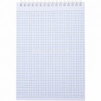 Блокнот А5 80л клетка на спирали, бумвинил металлик белый 80Б5бвВ1гр от магазина "Карандаш"