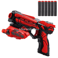 Пистолет 21х20см с патронами 6шт, пластик JB0208884 от магазина "Карандаш"