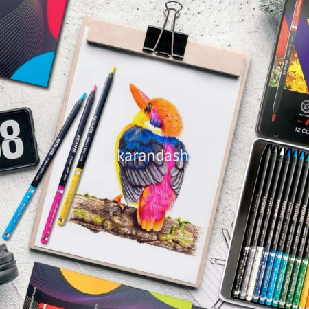 Карандаши 24 цвета "Blackwood Artmate" круглые дерево, металл 43568 от магазина "Карандаш"