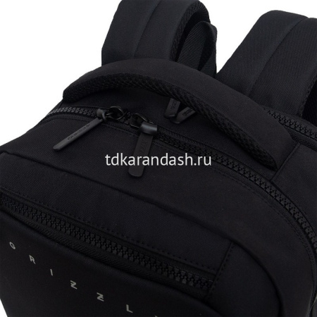 Рюкзак 29х41,5х18см, 740гр, 2 отделения, 2 кармана, черный/серый световозвращающий RU-534-1/2 от магазина "Карандаш"