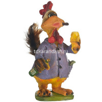 Статуэтка Курочка с перьями 13см 2 вида смола Y3658-16 от магазина "Карандаш"