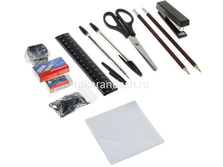 Набор настольный "Венеция" 10х10х20см 12 предметов, пластик, черный 99 от магазина "Карандаш"