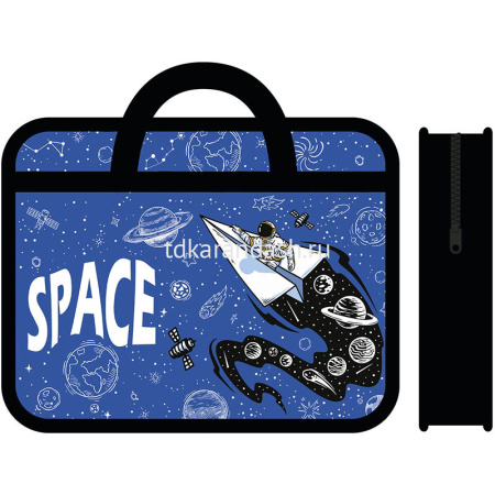 Папка с ручками 33х26х7,5см "Космос" пластик ПМ-А4-25