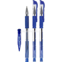 Ручка шариковая "Wavy" 0,7мм синяя, резиновый грип, прозрачный корпус FO-045 BLUE от магазина "Карандаш"