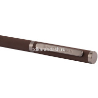 Ручка шариковая "Firenze" 1мм синяя, автомат, коричневый металлический корпус 20-0337 от магазина "Карандаш"