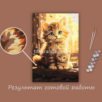Живопись по номерам (акрил) 30х20см "Солнечные котики" сложность 2, холст на подрамнике PNB/PS-311 от магазина "Карандаш"