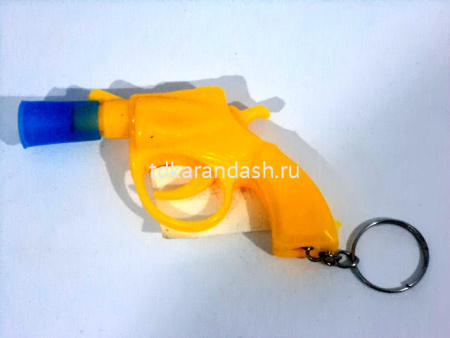 Брелок "Пистолет" 8см пластик, цвет ассорти Y1041-13