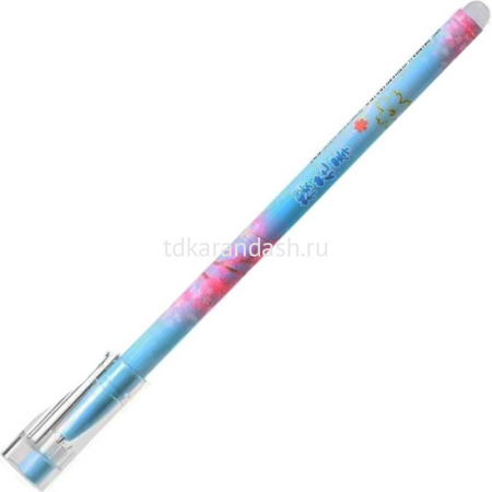Ручка гелевая пиши-стирай "Сакура" 0,5мм синяя, ассорти BK2382