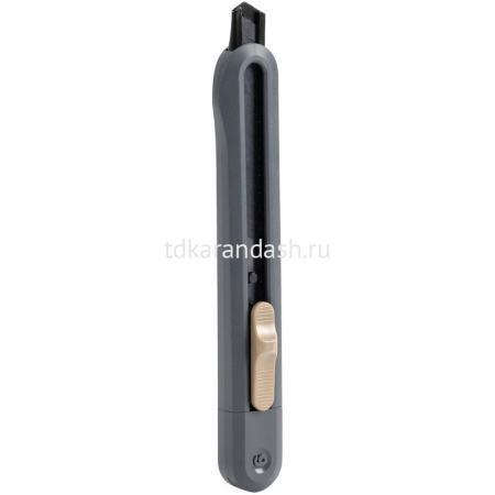 Нож канцелярский 9мм "Nusign" с фиксатором лезвия, сталь, серый ENS063-GR