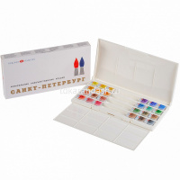 Краски акварельные 24 цвета "Санкт-Петербург" с палитрой пластиковая упаковка 1942017 от магазина "Карандаш"