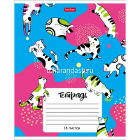 Тетрадь А5 18л клетка "Animal pattern" на скобе 5 дизайнов 18Т5В1/068437 от магазина "Карандаш"