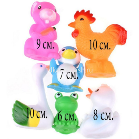 Набор для купания "Животные" 24х18см 6шт/уп., пвх QX8241 от магазина "Карандаш"