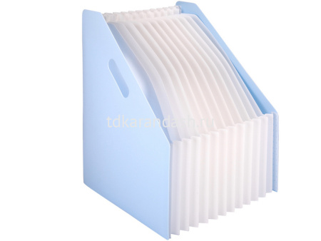 Лоток д/бумаг вертикальный 13 отделений "Macaron" складной, пастельный голубой, полипропилен EB41102