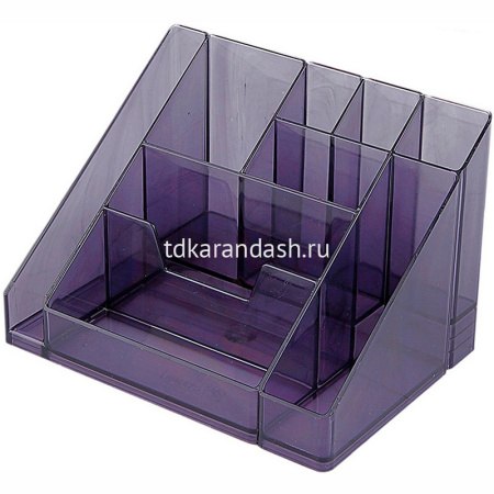 Подставка-органайзер "Каскад" 11,5х15,5х10,5см 9 отделений, пластик, тонированный серый ОР14