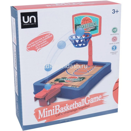 Игра настольная "Мини-баскетбол" 16х13х2,5см пластик (мини-поле, мячи 2см 6 шт.) MF2387