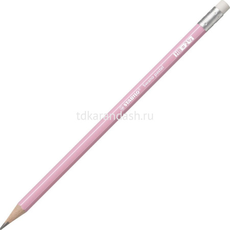 Карандаш чернографитный "Swano Pastel" HB с ластиком, корпус розовый 4908/05-HB