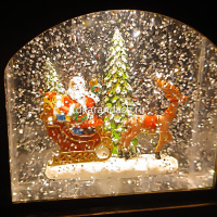 Сувенир "Фонарь. Дед Мороз с оленем" 20х30см (USB, свет, музыка) Y10095-24 от магазина "Карандаш"