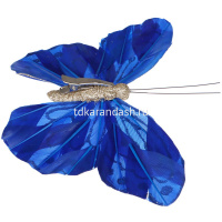 Украшение декоративное "Бабочка" 13,5х10см, синий/золото полиэстер 374-464 от магазина "Карандаш"
