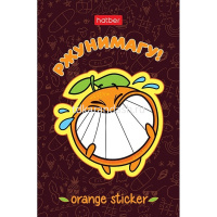 Блокнот А7 48л "Оранжевое настроение" клетка, склейка, 3-х цветный блок, 5 дизайнов 083533 от магазина "Карандаш"