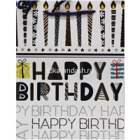 Пакет подарочный "С Днем Рождения" 26х32х12см 4 вида ZH2035 от магазина "Карандаш"