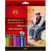 Карандаши акварельные 72 цвета "Mondeluz Old man" шестигранные дерево, с кистью и точилкой, картон 3