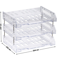 Набор из 3-х лотков горизонтальных сетчатых "Сити" 25х23х34см пластик, прозрачный ЛТГ-30702/ЛТ562 от магазина "Карандаш"