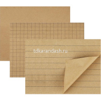 Клейкая бумага 76х101мм 80л крафт для заметок, 4 вида линовки VS195833 от магазина "Карандаш"
