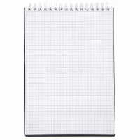 Блокнот А5 80л "Velvet. Черный" клетка, на спирали, пластиковая обложка 081550 от магазина "Карандаш"