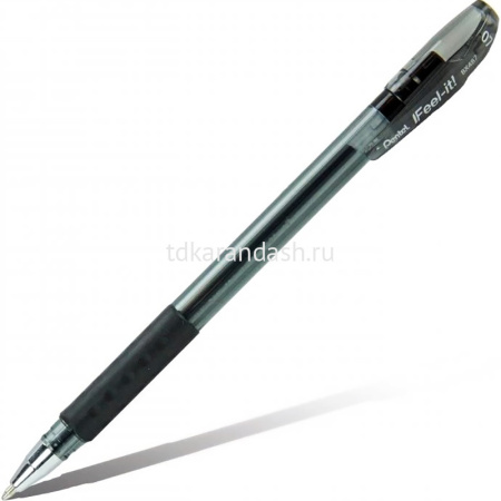 Ручка шариковая "Feel it!" 0,7мм черная металлический наконечник, 3-х гранная зона захвата BX487-A