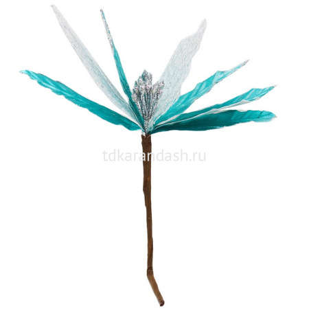 Украшение декоративное "Цветок" 22см голубой, ткань HD2021-167
