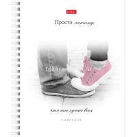 Тетрадь А5 96л клетка "LOVE IS..." на спирали лак 96Т5вмВ1гр/052748 от магазина "Карандаш"