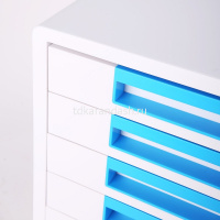 Бокс для документов "Rio" 27,7x34,4x25,9см, 5 выдвижных ящиков, белый/голубой EZ01033 от магазина "Карандаш"