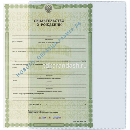 Карман для документов и свидетельств А4 305х222мм, пвх, 300мкм 2834.300 от магазина "Карандаш"