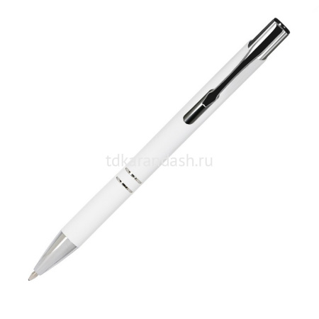 Ручка РШ "Alpha" корпус-алюмин.,белый, покрытие soft touch,отделка-хром 17BP3207-100
