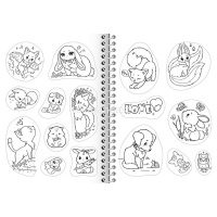 Раскраска-стикербук "Котики. Выпуск 2" А5 на спирали 12стр. 12 наклеек 12Р5нгр_30886 от магазина "Карандаш"