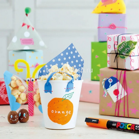 Набор маркеров перманентных "POSCA. PC-1M" 6шт, пулевидный наконечник, толщина линии 0,7мм от магазина "Карандаш"