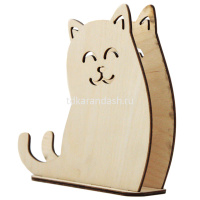 Заготовка для декорирования Салфетница Кошка 16*15*4,5см фанера 3мм 090019 от магазина "Карандаш"