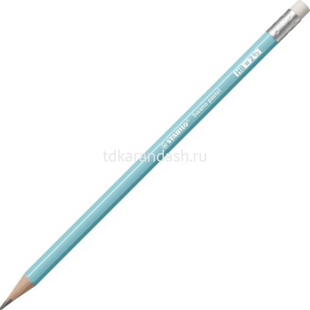 Карандаш чернографитный "Swano Pastel" HB с ластиком, корпус голубой 4908/06-HB