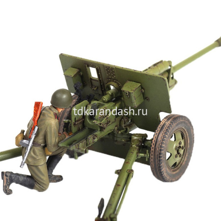 Модель "Советская 76мм-противотанковая пушка ЗИС-3 с расчетом" 17см 128 деталей 3671 от магазина "Карандаш"