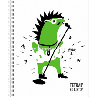 Тетрадь А5 80л клетка "Лазер Би. Выпуск №2" на спирали 4 дизайна 80Т5В1гр/071552 от магазина "Карандаш"